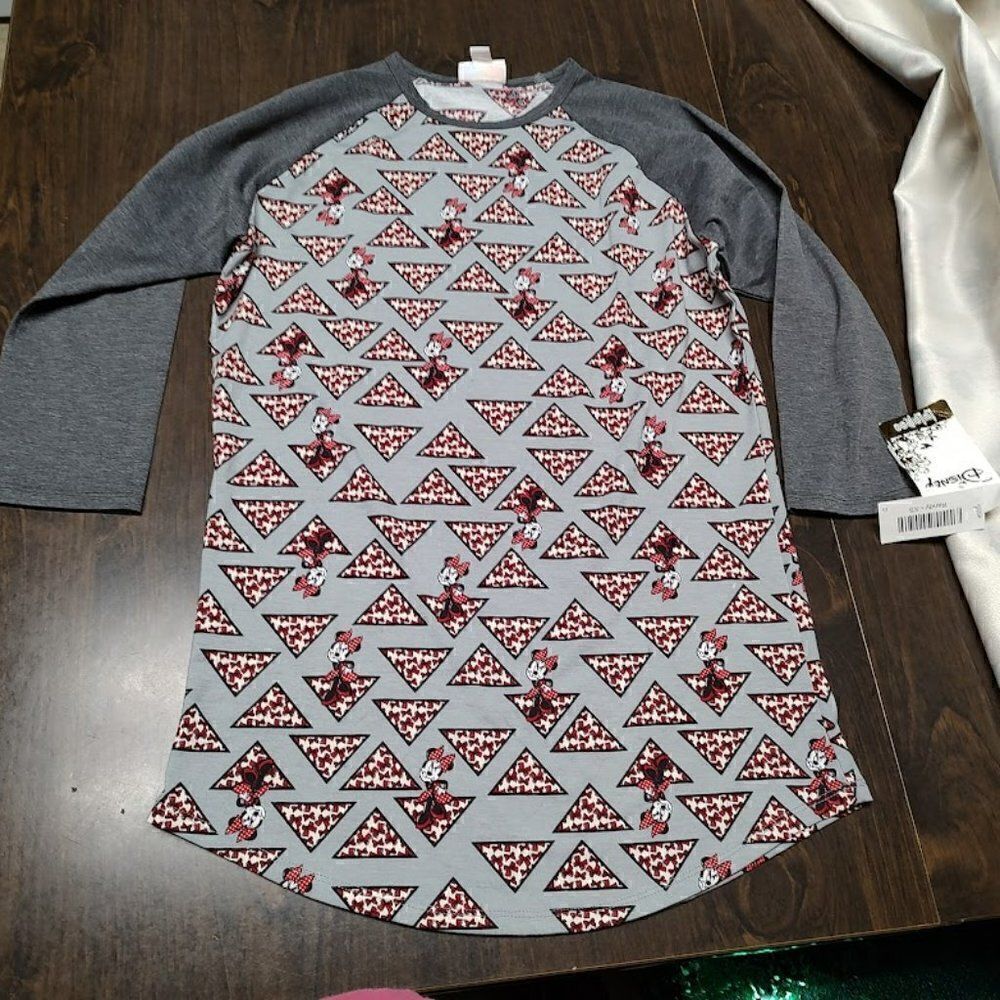 New LuLaRoe Randy Gray Red Disney Minnie Mouse Top Size Women's XS